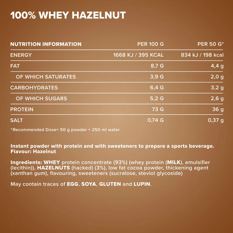 100% Whey Protein (900g) - Haselnuss