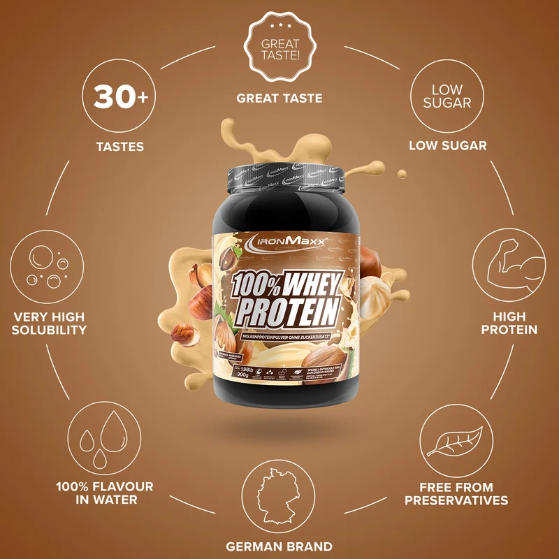 100% Whey Protein (900g) - Haselnuss