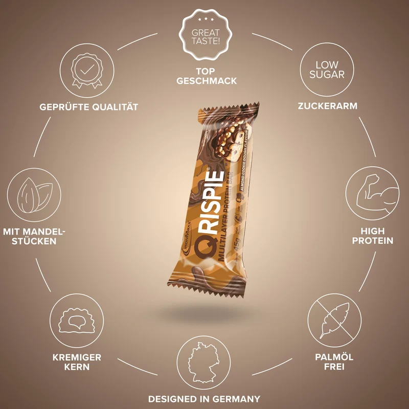 Qrispie Protein Riegel (16x45g) - Almond Cookie Dough