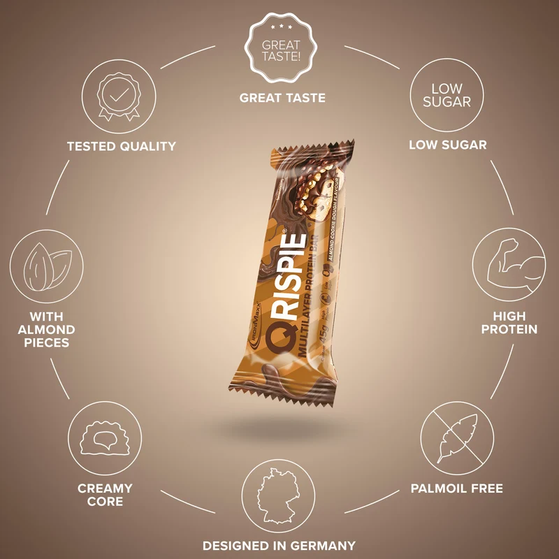 Qrispie Protein Riegel (16x45g) - Almond Cookie Dough