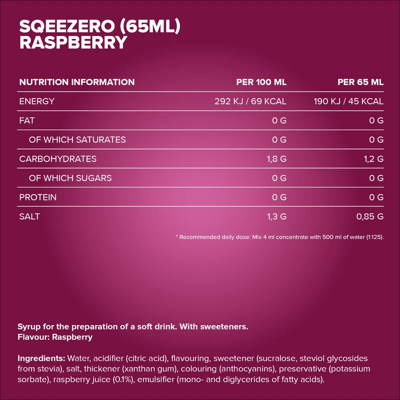 SqueeZero (65ml) - Raspberry