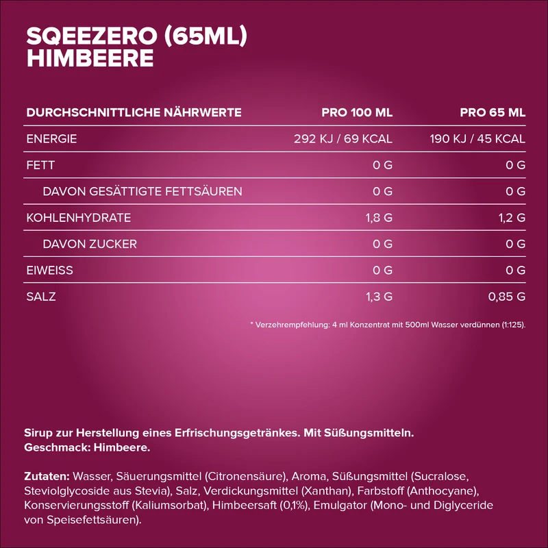 SqueeZero (65ml) - Raspberry