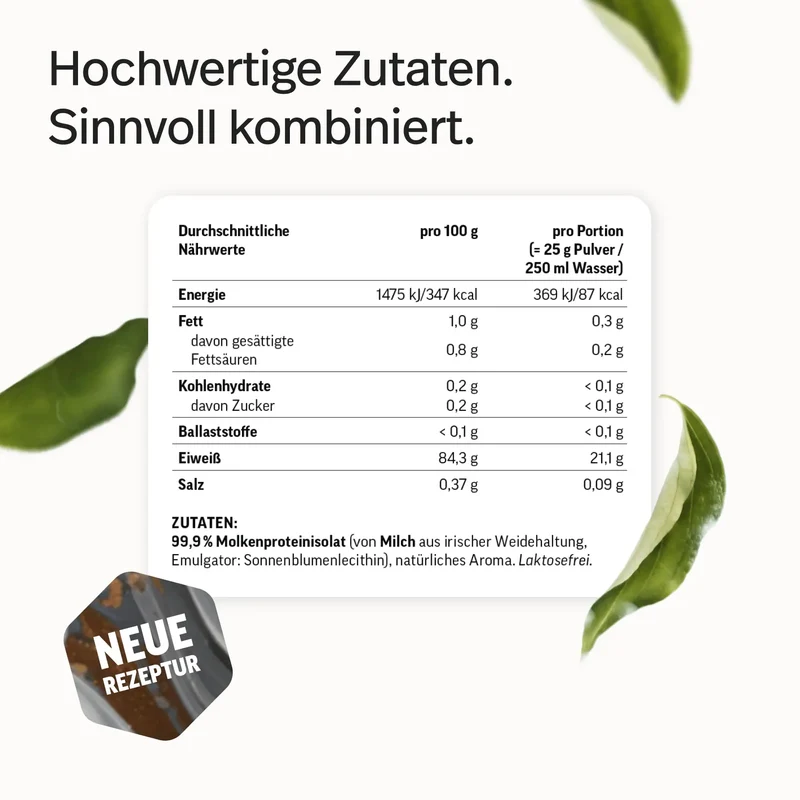 Whey-Isolat Pulver aus Weidemilch