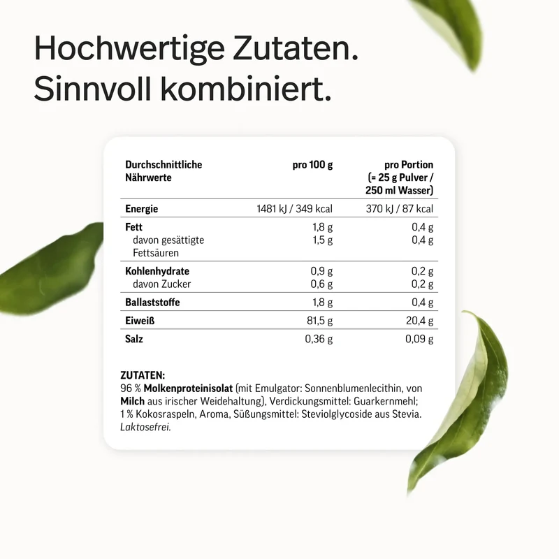 Whey-Isolat Pulver aus Weidemilch