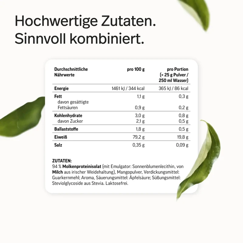Whey-Isolat Pulver aus Weidemilch