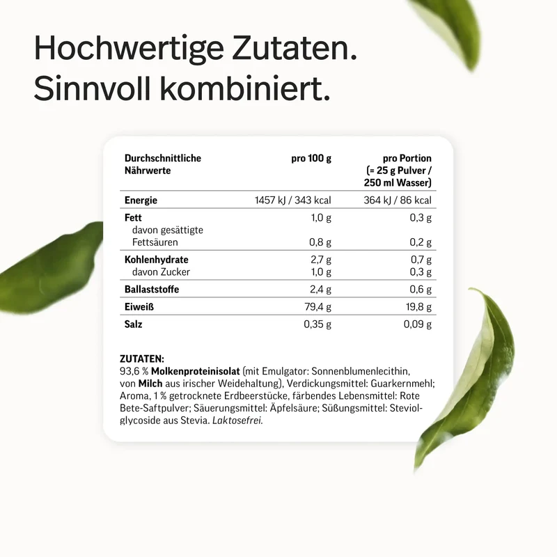 Whey-Isolat Pulver aus Weidemilch