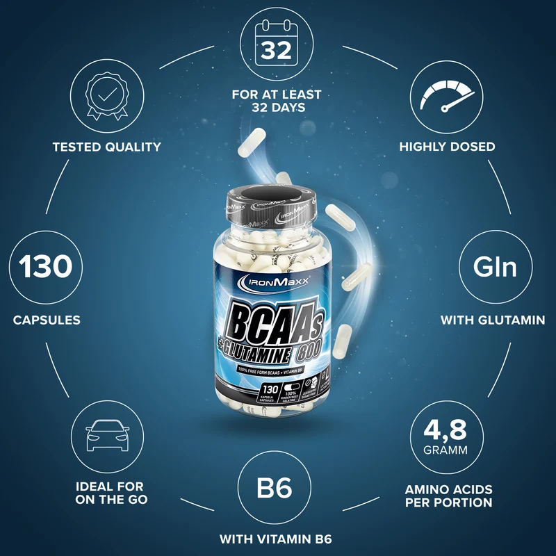 BCAAs + Glutamin 800 - 130 Kapseln