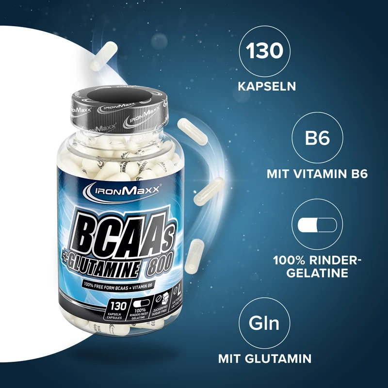 BCAAs + Glutamin 800 - 130 Kapseln