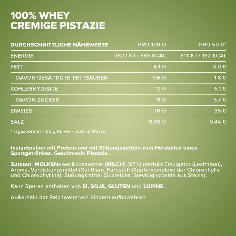 100% Whey Protein (2350g) - Creamy Pistazie