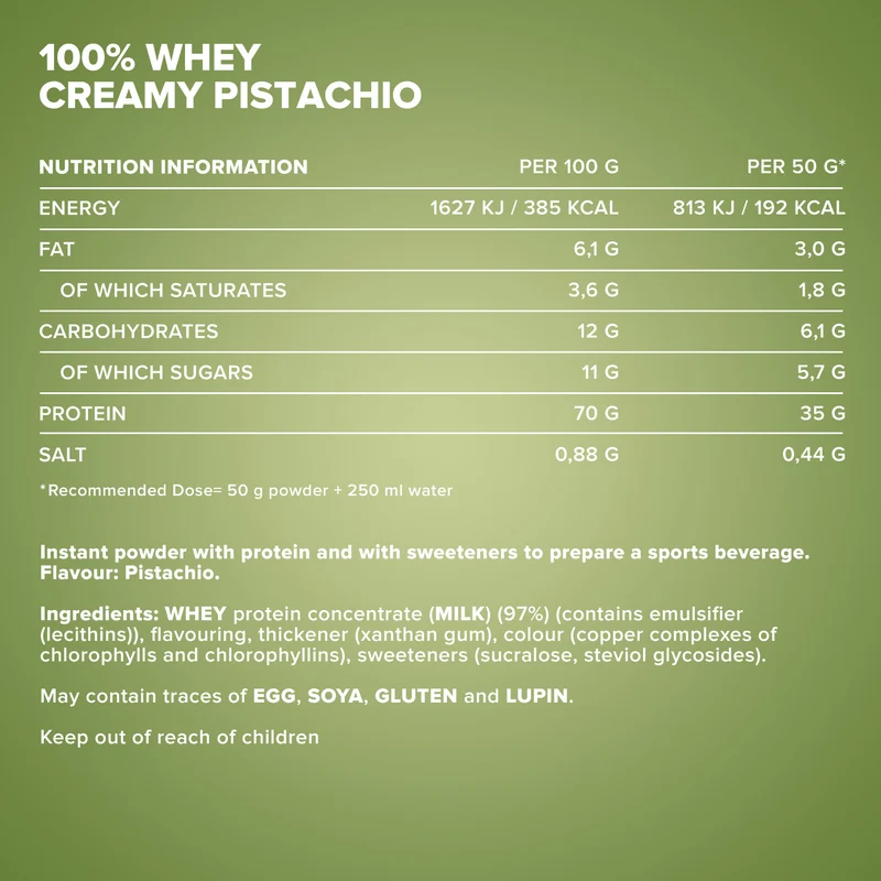 100% Whey Protein (2350g) - Creamy Pistazie