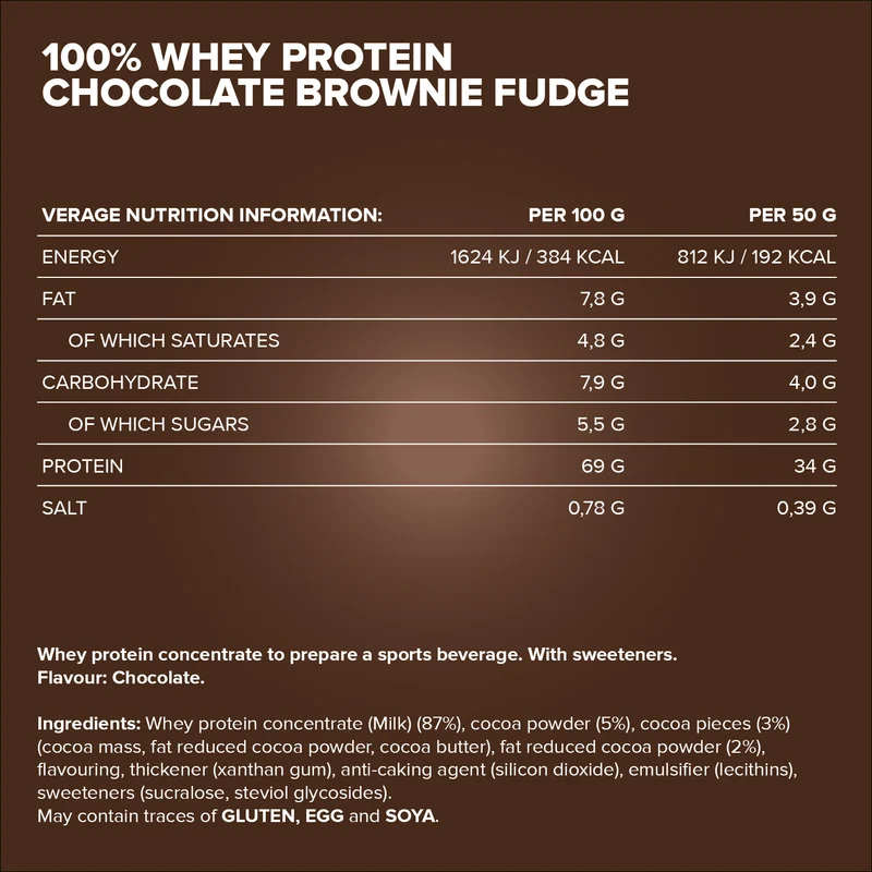 100% Whey Protein (500g) - Chocolate Brownie Fudge