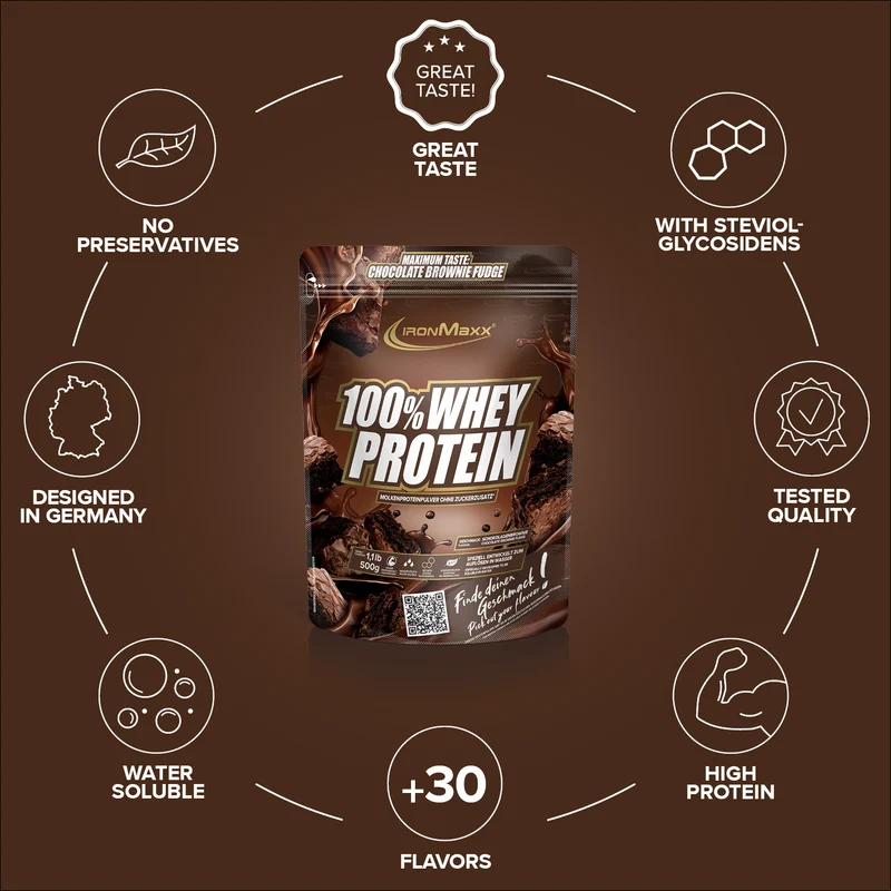 100% Whey Protein (500g) - Chocolate Brownie Fudge