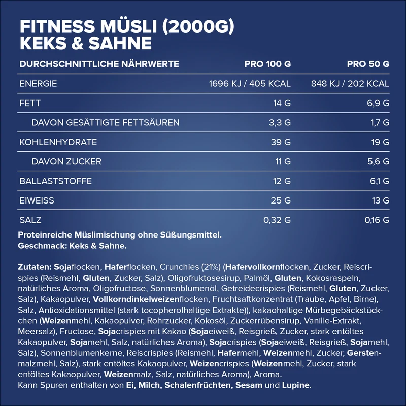 Fitness Müsli (2000g) - Cookies & Cream