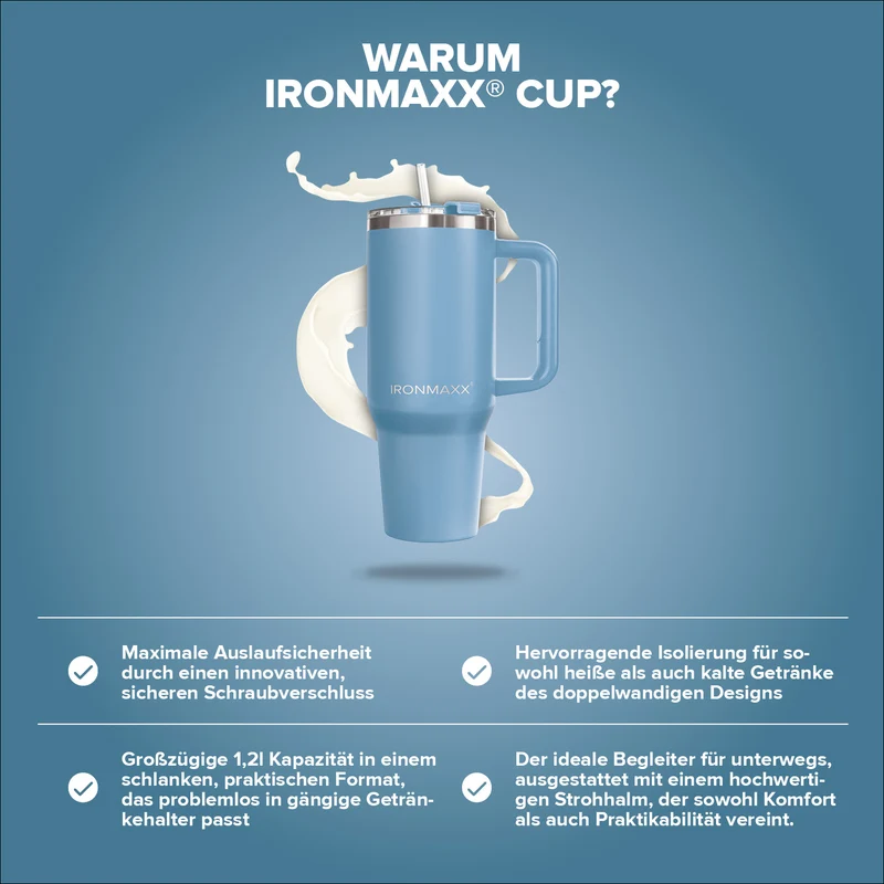 IronMaxx Cup V3.0 (1200ml) - Ice Blue