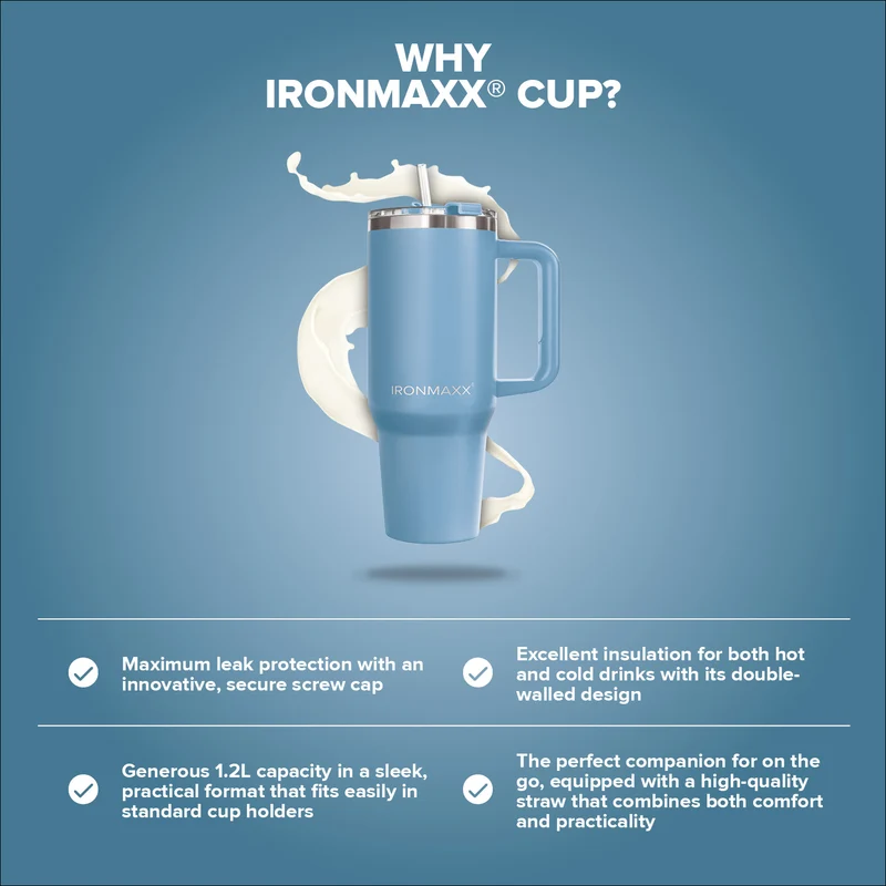 IronMaxx Cup V3.0 (1200ml) - Ice Blue