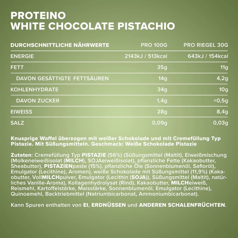 Proteino (12x30g) - White Chocolate Pistachio