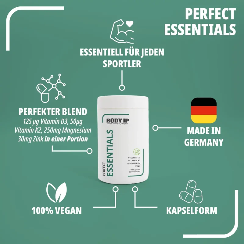Perfect Essentials - Vitamin D3 + Vitamin K2 + Magnesium + Zink