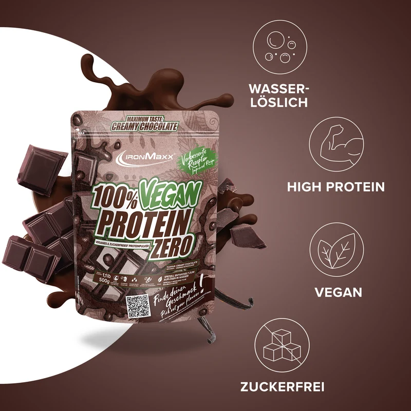 100% Vegan Protein Zero (500g) - Creamy Chocolate