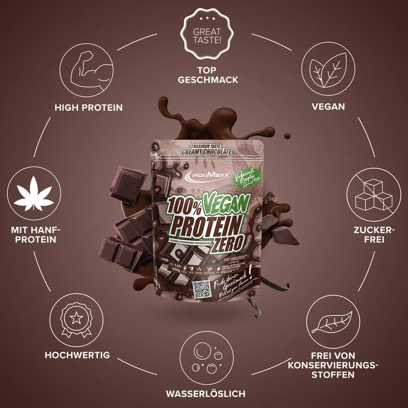 100% Vegan Protein Zero (500g) - Creamy Chocolate
