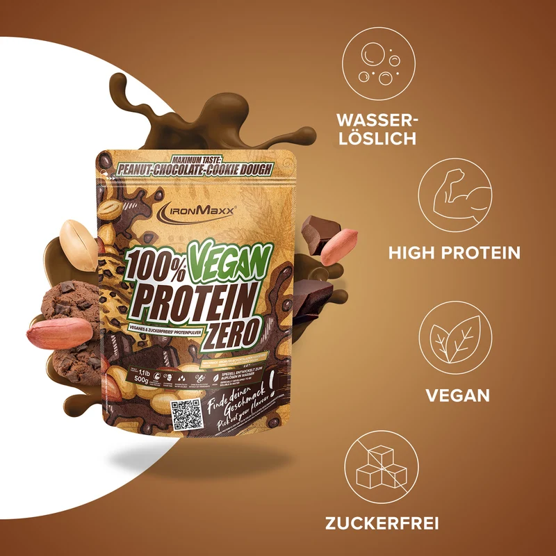 100% Vegan Protein Zero (500g) - Peanut Chocolate Cookie Dough