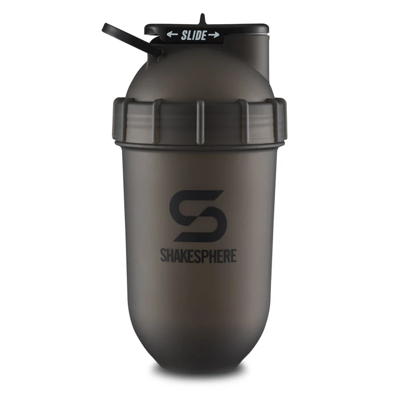 Protein shaker bottle 24.6 Fl Oz "Tumbler Original" Frosted Black/Black Logo