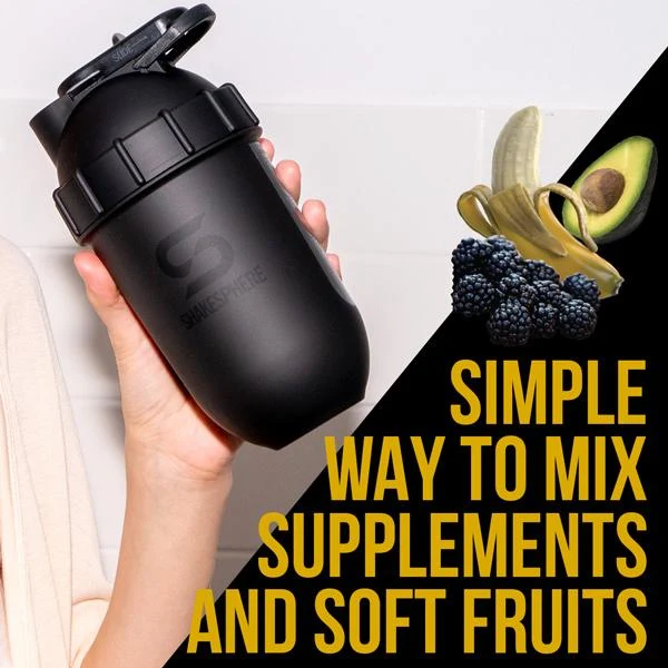 Protein shaker bottle 700mls "Tumbler Original" Glossy Black/Black Logo