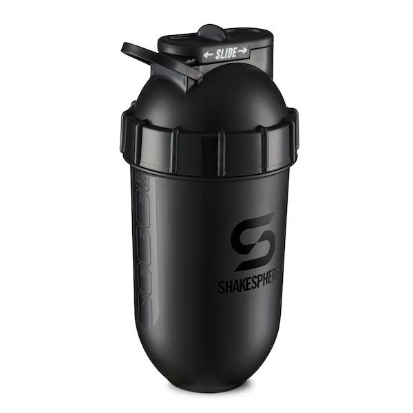 Protein shaker bottle 700mls "Tumbler Original" Glossy Black/Black Logo