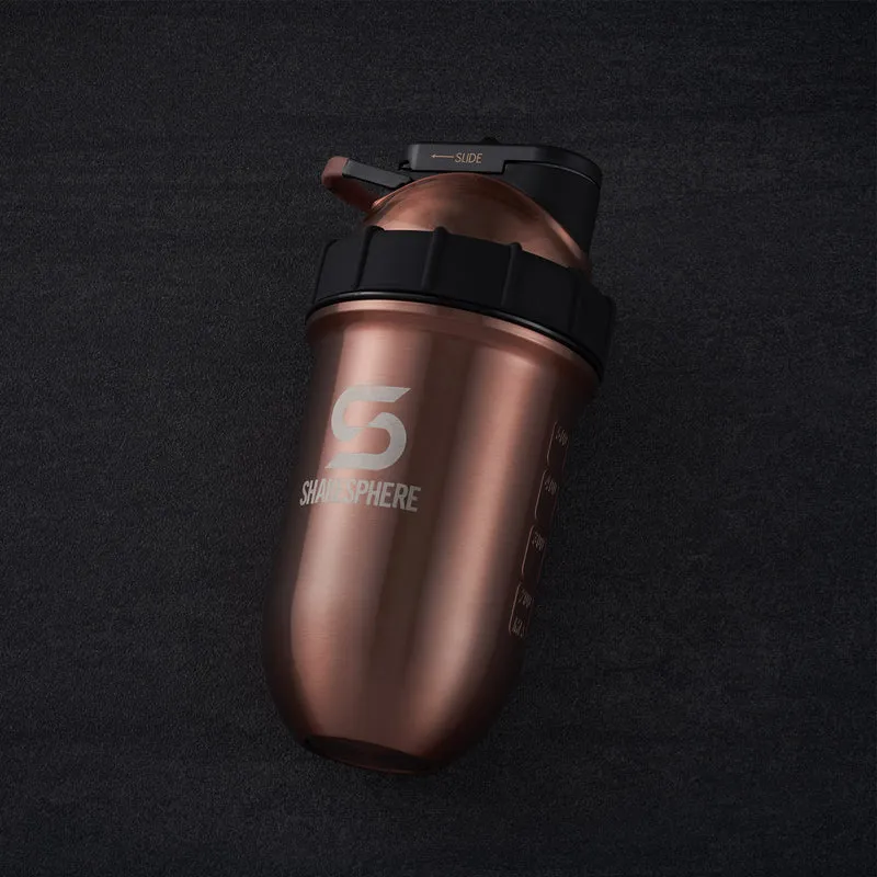 Protein shaker bottle 24.6 Fl Oz Tumbler Double Wall Steel Copper