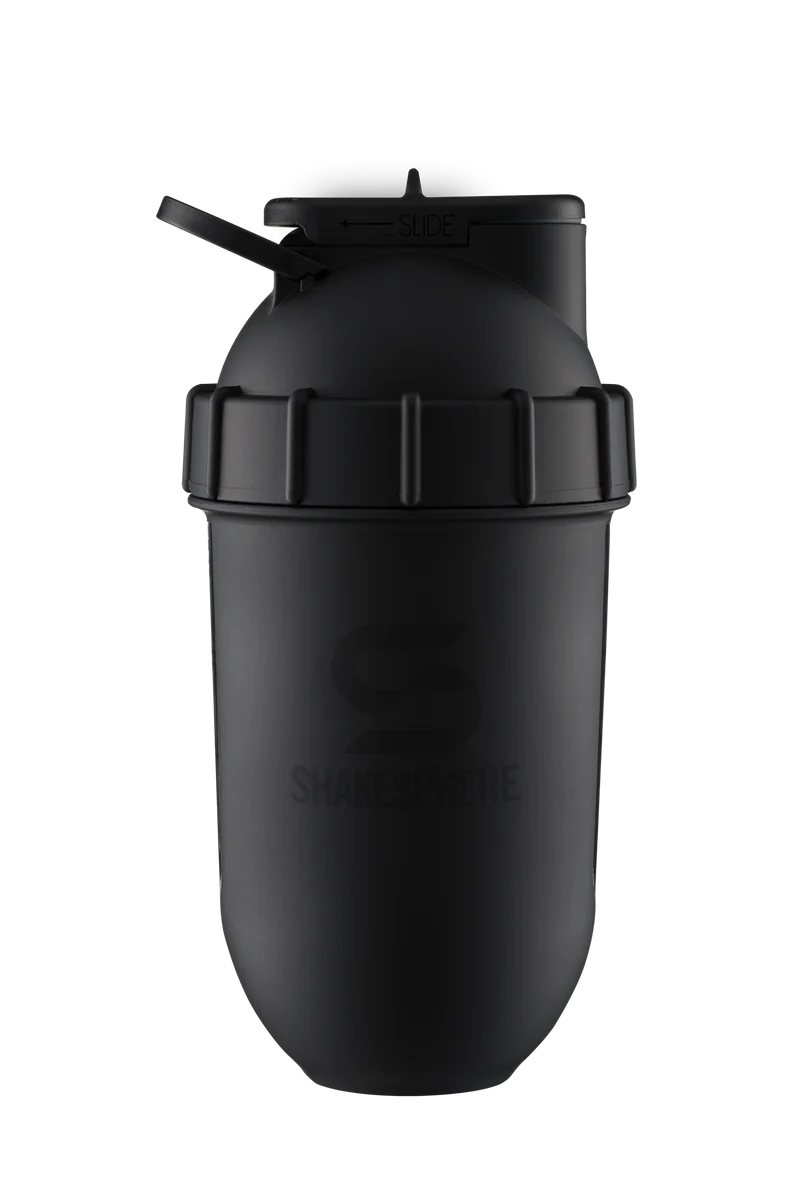 Protein shaker bottle 700mls "Tumbler View" Matte Black/Black Window