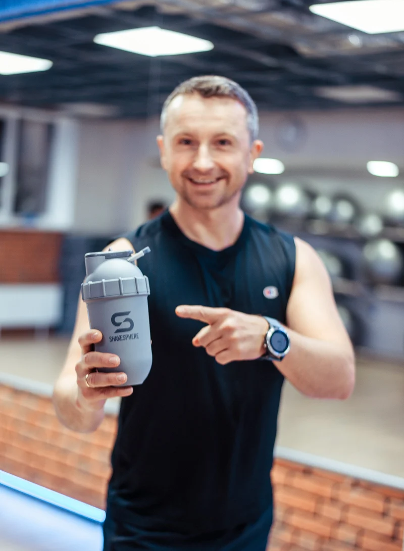 Protein shaker bottle 700mls "Tumbler View" Matte Grey/Grey Logo/Black Window
