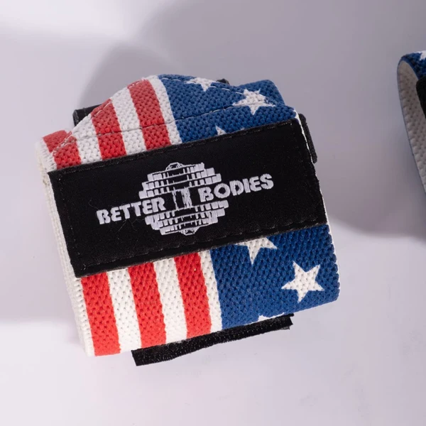 Better Bodies USA FLAG WRIST WRAPS, Red/White/Blue