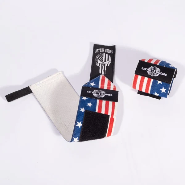 Better Bodies USA FLAG WRIST WRAPS, Red/White/Blue
