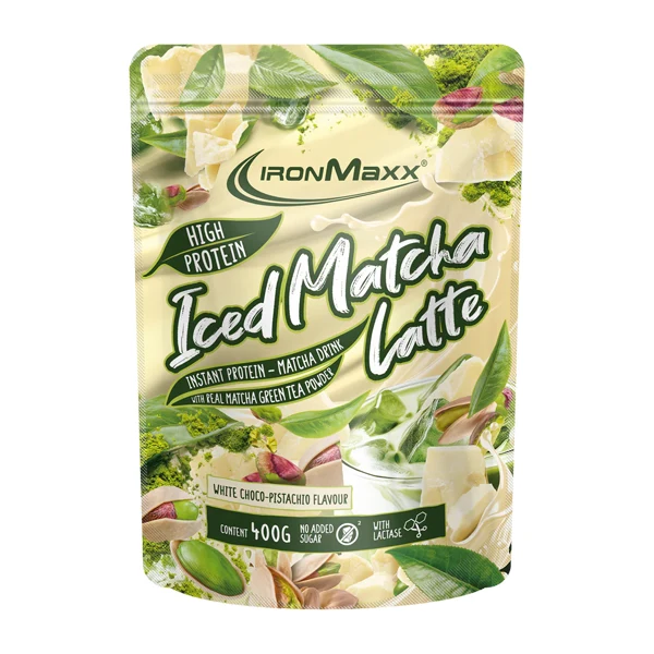 IronMaxx HIGH PROTEIN ICED MATCHA LATTE, 400 g Beutel