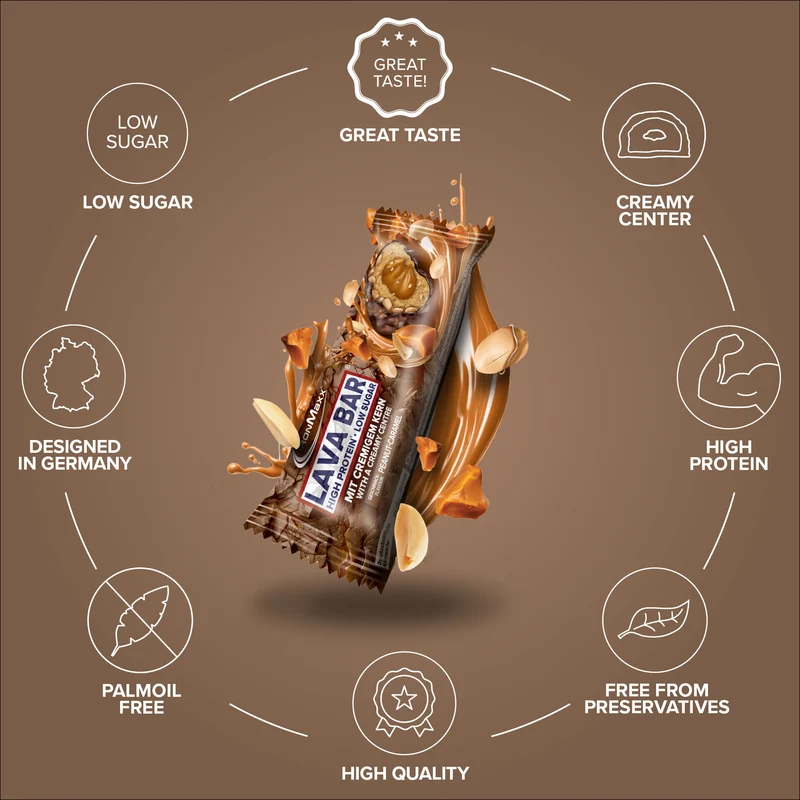 Lava Bar Protein Riegel (18x40g) - Peanut Caramel