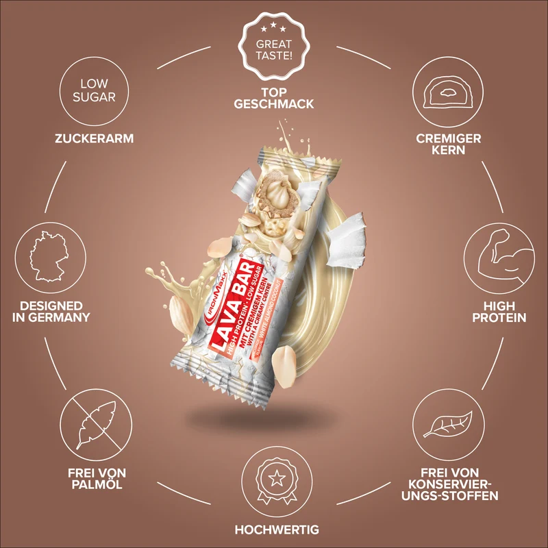 Lava Bar Protein Riegel (18x40g) - White Almond Coconut