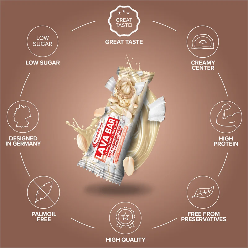 Lava Bar Protein Riegel (18x40g) - White Almond Coconut