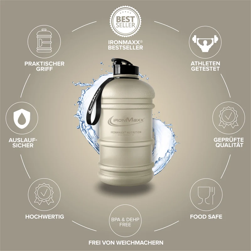 Water Gallon (2200ml) - Matt Transparent Frosted Sandstone Beige