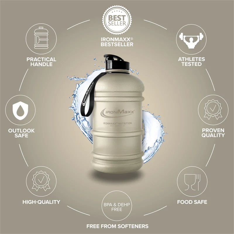 Water Gallon (2200ml) - Matt Transparent Frosted Sandstone Beige