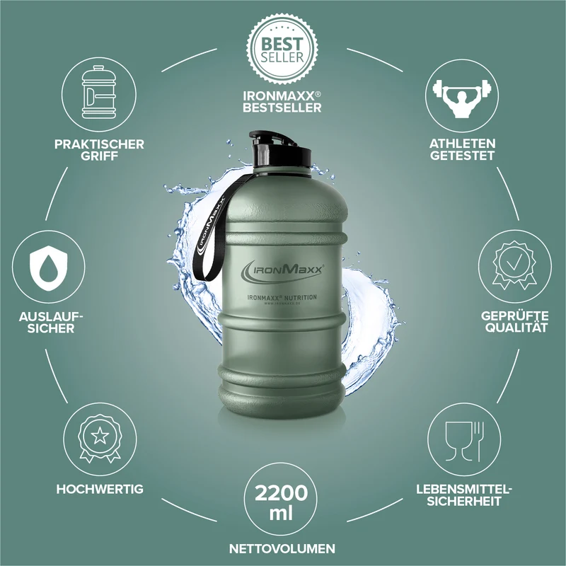 Water Gallon (2200ml) - Matt Solid Mineral Green