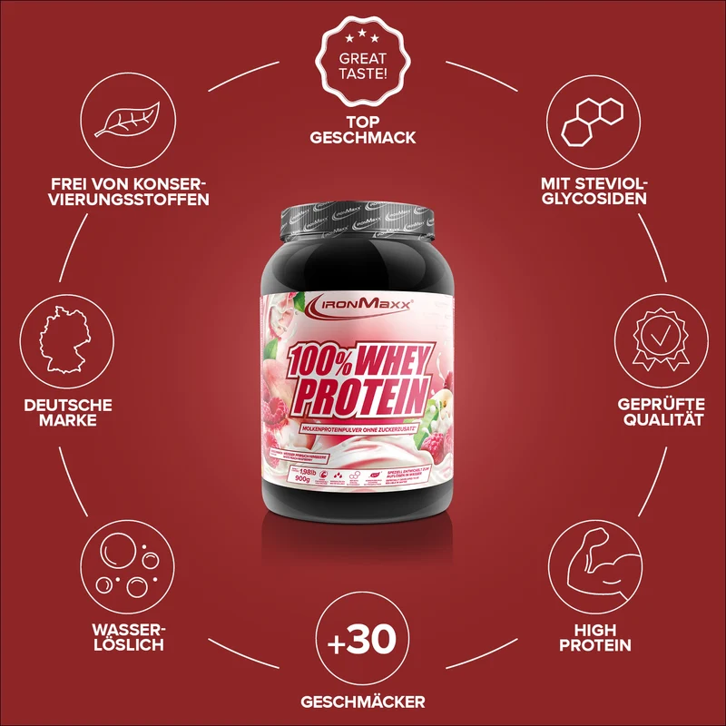 100% Whey Protein (900g) - White Peach Raspberry