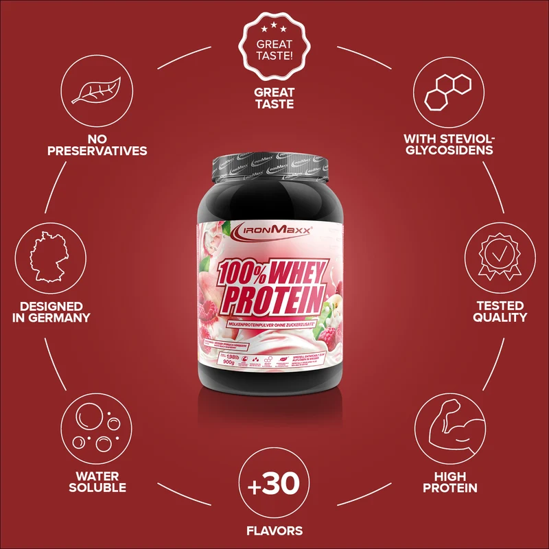 100% Whey Protein (900g) - White Peach Raspberry
