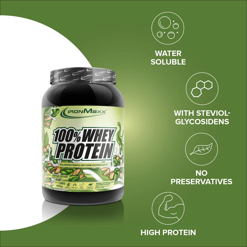 100% Whey Protein (900g) - Cremige Pistazie