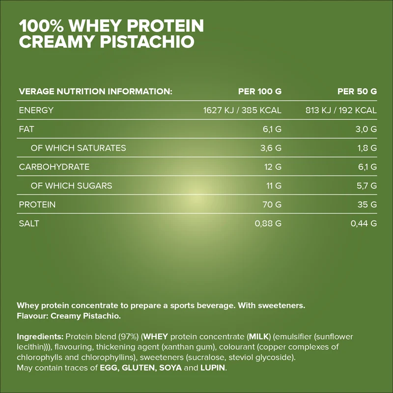 100% Whey Protein (900g) - Cremige Pistazie