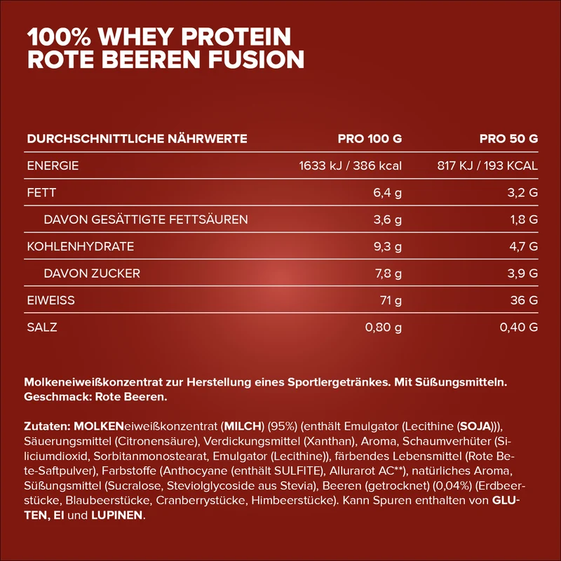 100% Whey Protein (900g) - Red Berry Fusion