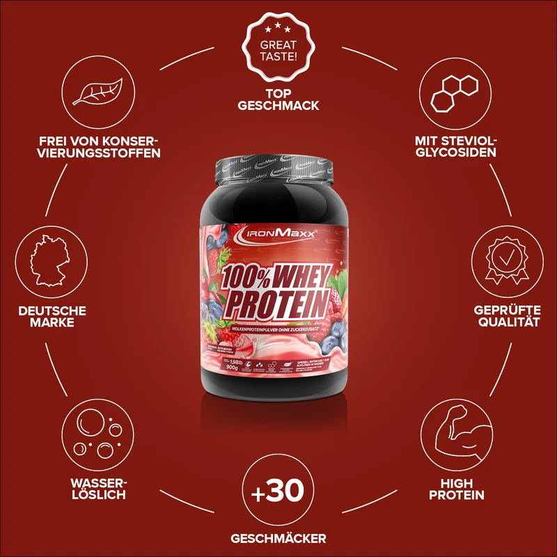 100% Whey Protein (900g) - Red Berry Fusion