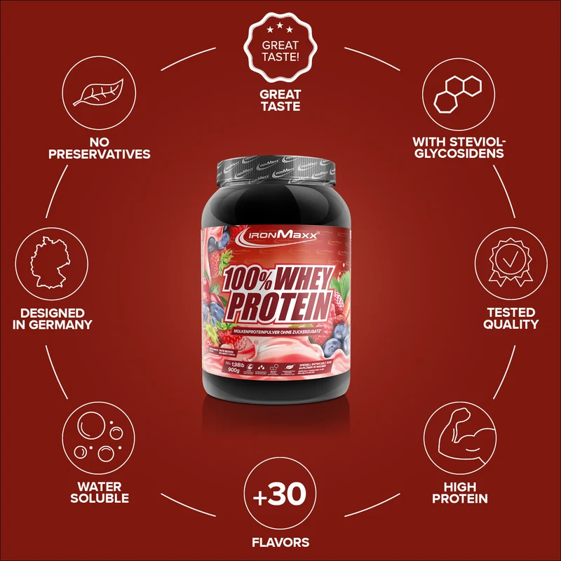 100% Whey Protein (900g) - Red Berry Fusion