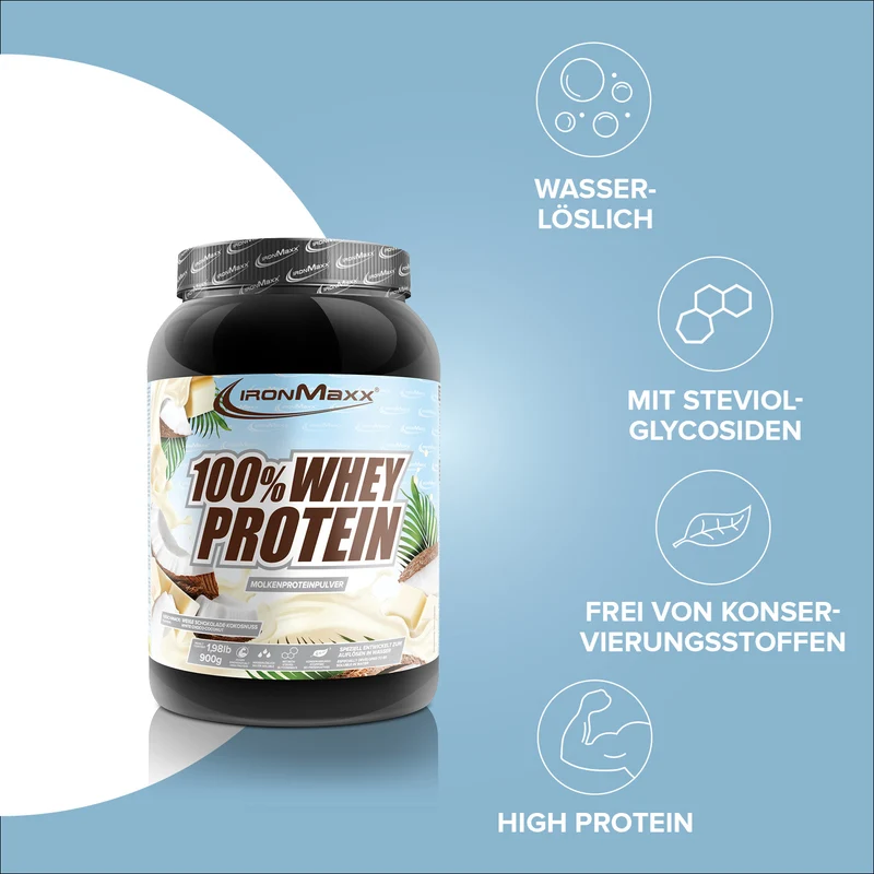 100% Whey Protein (900g) - White Choc Coconut