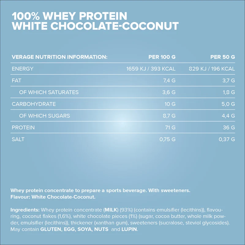 100% Whey Protein (900g) - White Choc Coconut