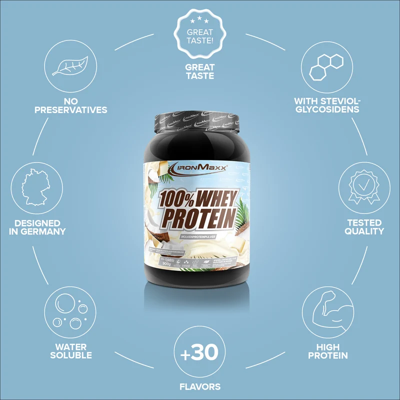 100% Whey Protein (900g) - White Choc Coconut