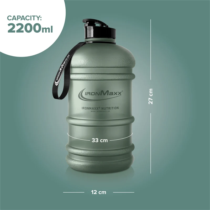 Water Gallon (2200ml) - Matt Transparent Frosted Mineral Green